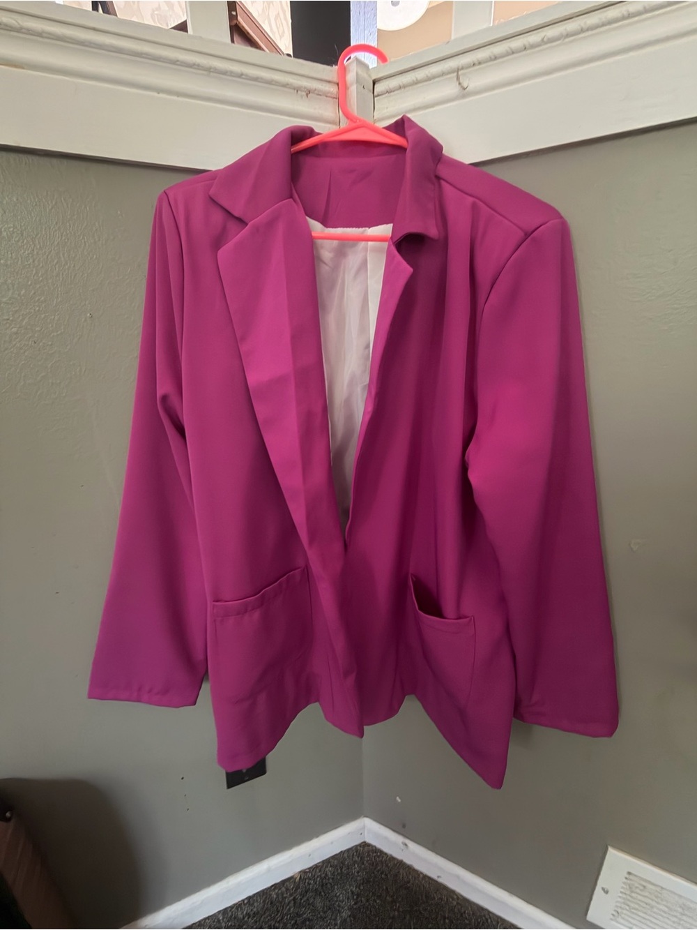 Women’s Open-Front Fuchsia Blazer Jacket